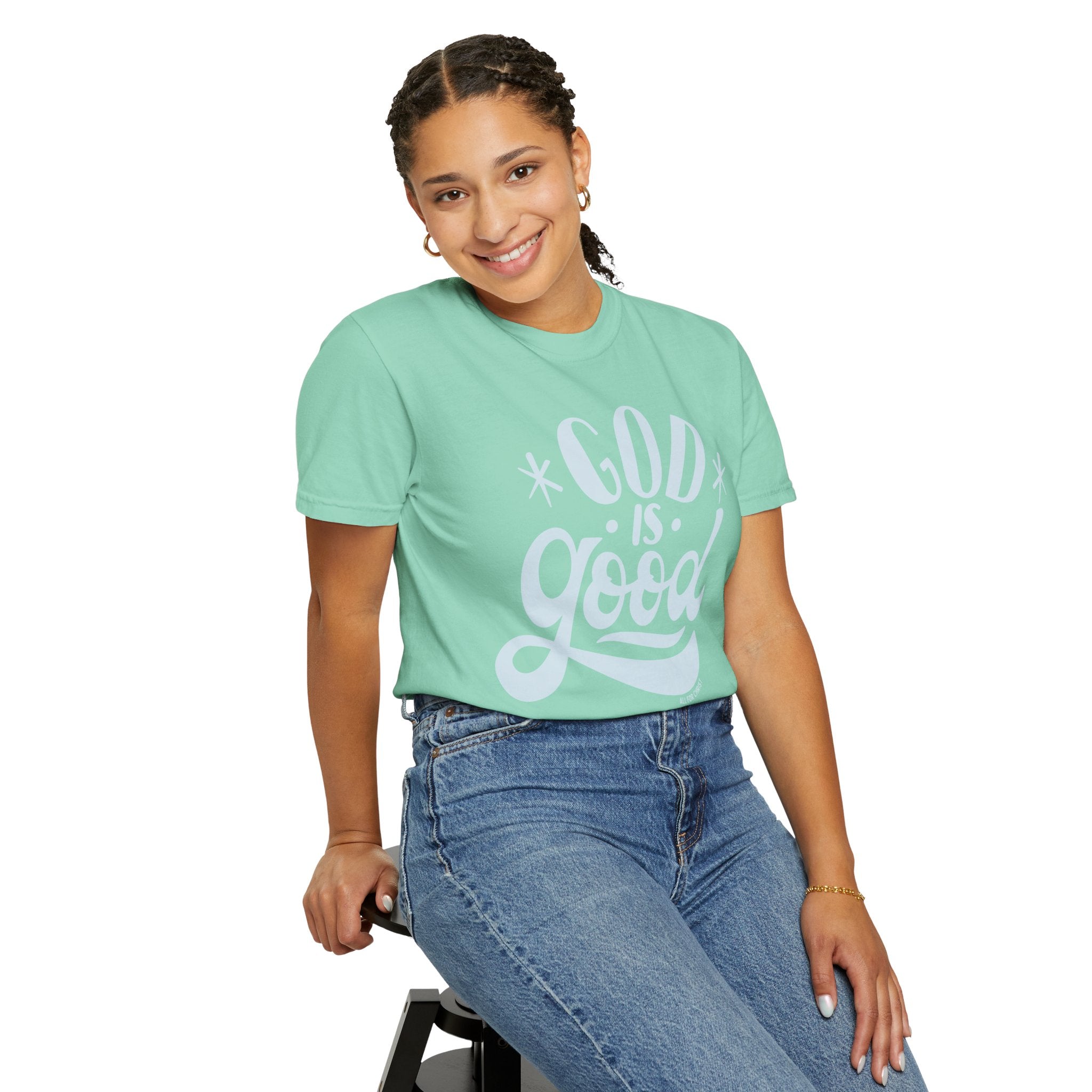 God Is Good T-Shirt — Vintage Script Faith Tee