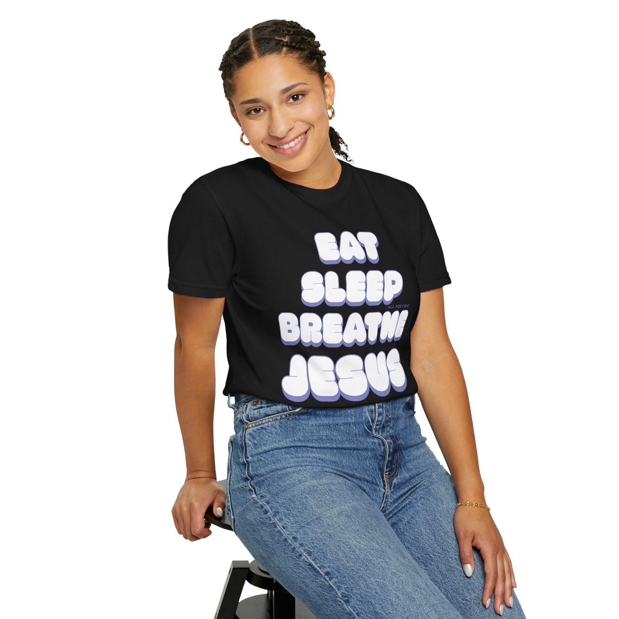 Eat Sleep Breathe Jesus T-Shirt — Retro Christian Faith Tee
