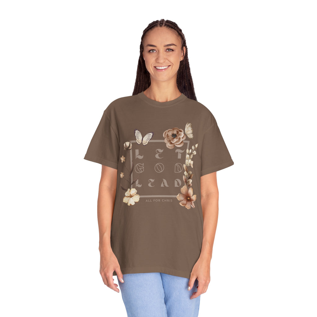 Retro Floral "Let God Lead" T-Shirt