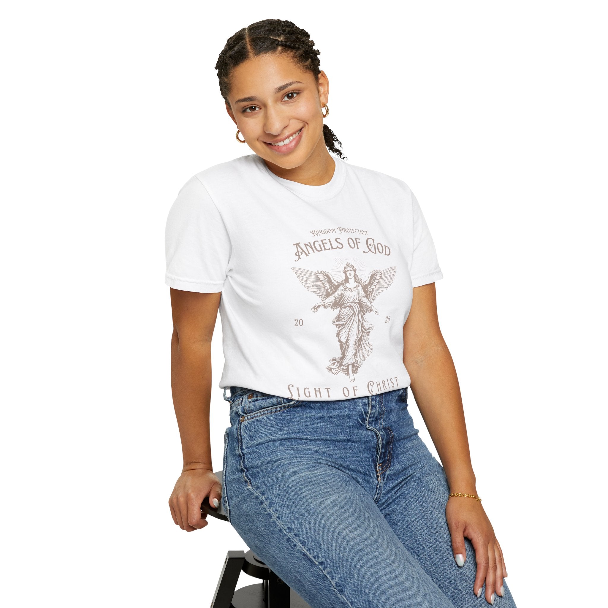 Angel Graphic T-Shirt — "Angels of God / Light of Christ" Religious Tee