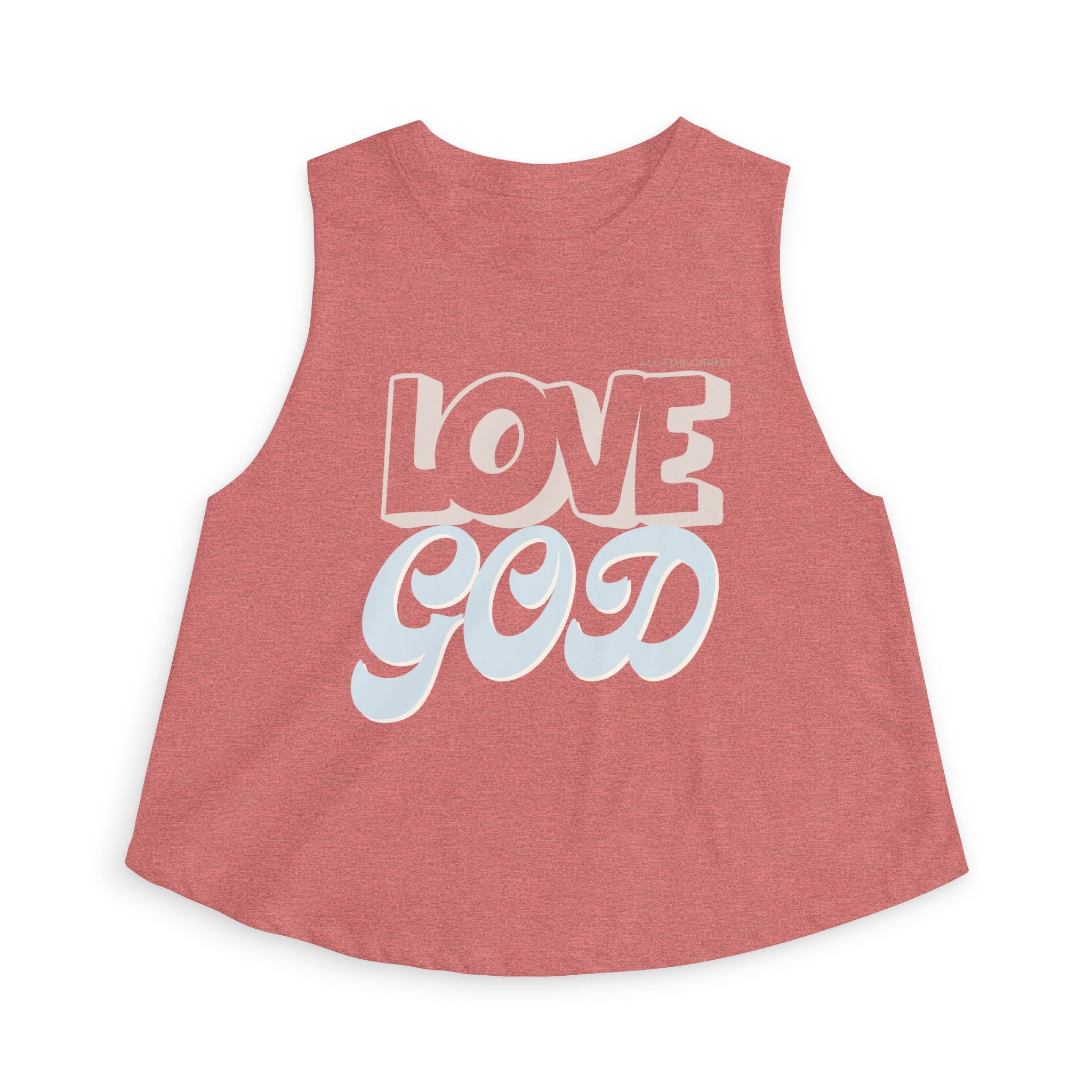 Love God Crop Top — Retro Script Christian Tank