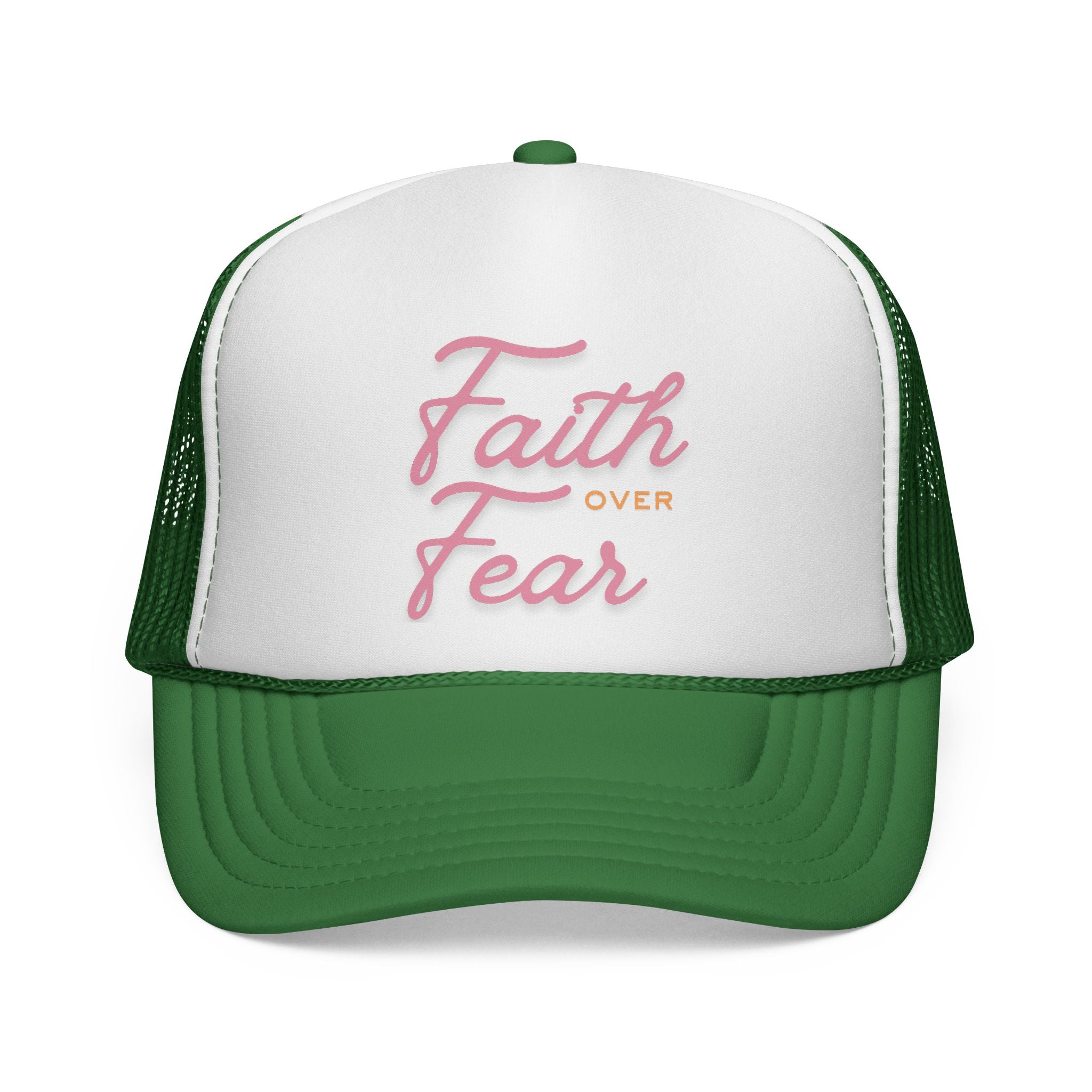 Faith Over Fear Trucker Hat — Inspirational Christian Mesh Cap