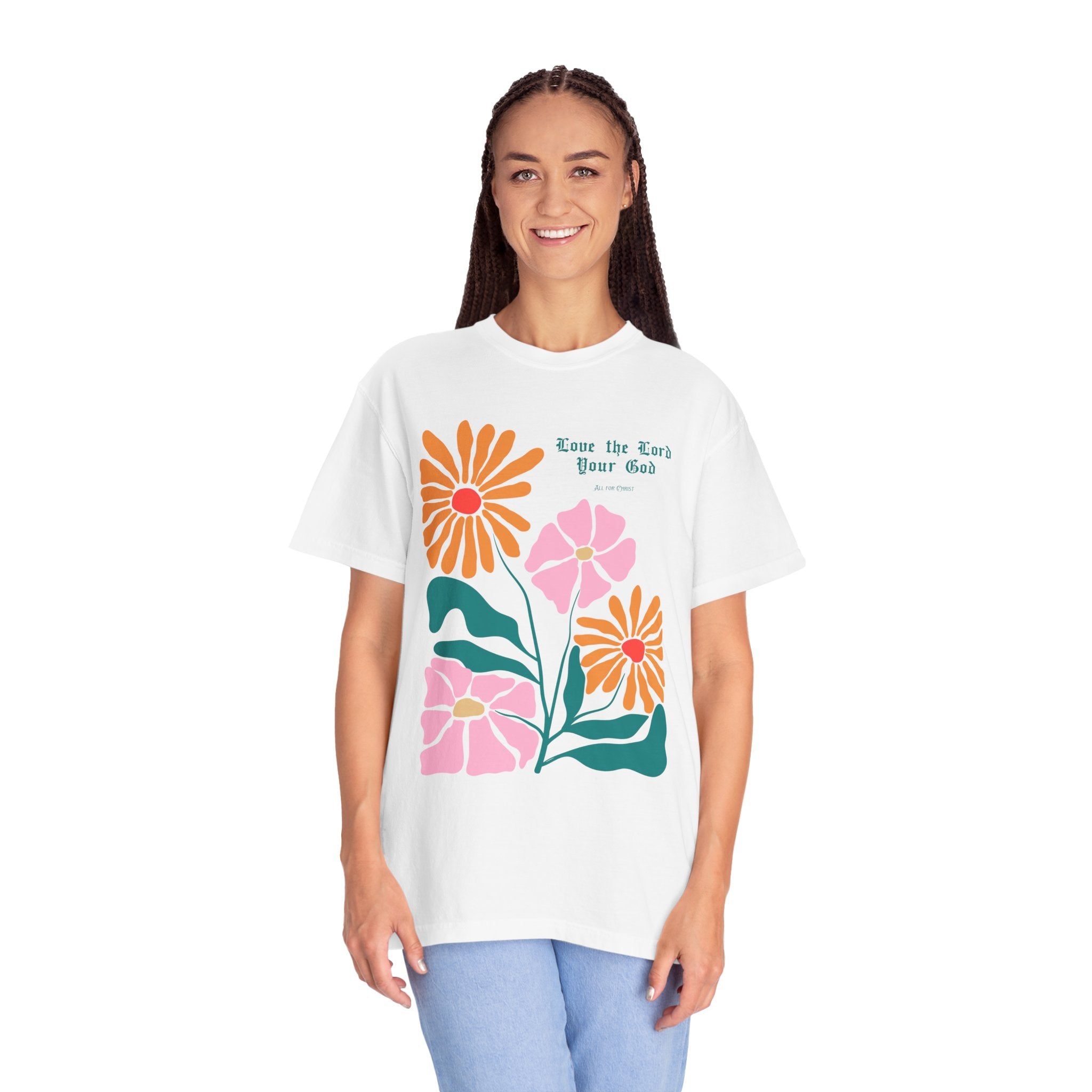 Floral 'Love the Earth Your God' T‑Shirt