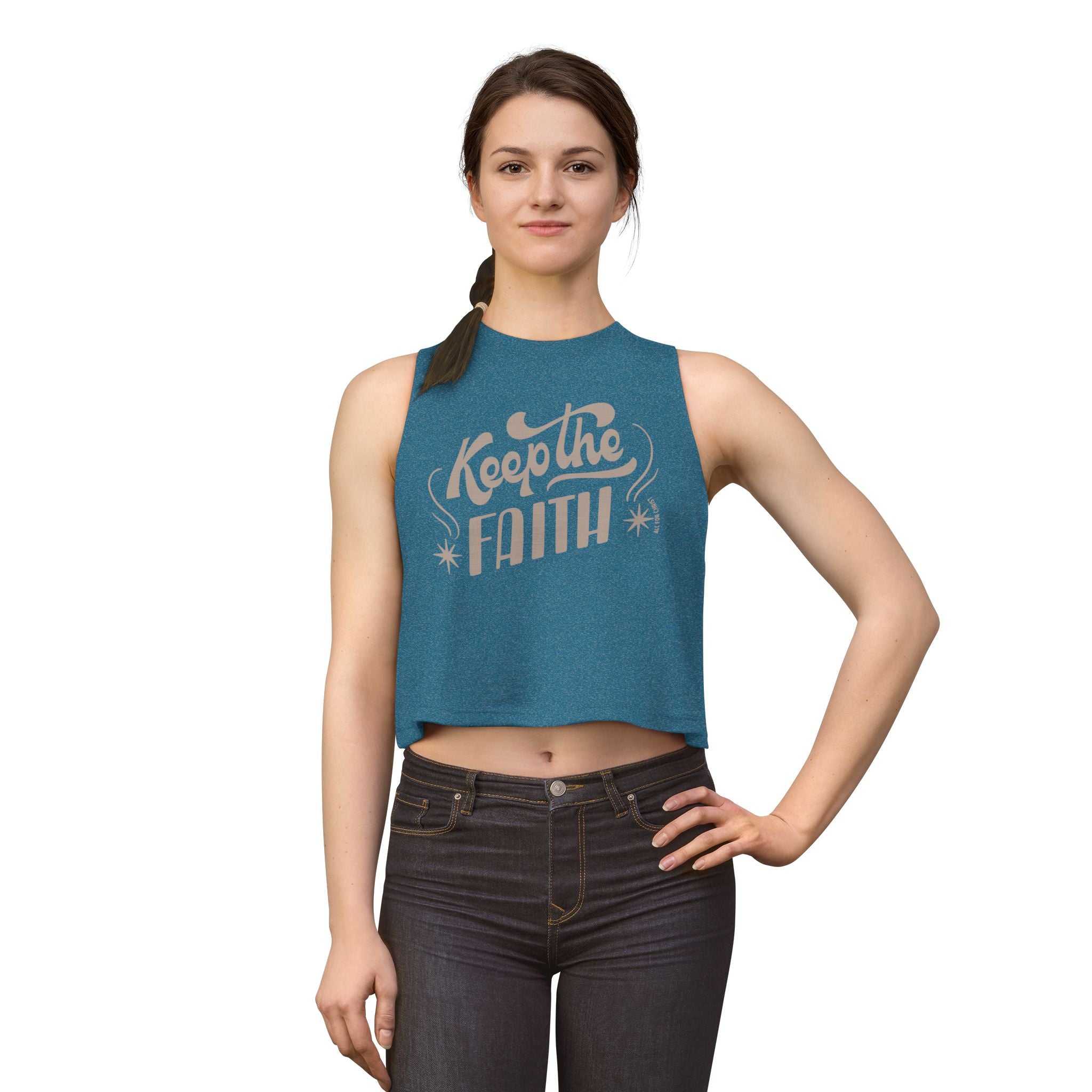 Keep the Faith Women's Crop Top — Inspirational Graphic Tank for Christian & Motivational Gifts