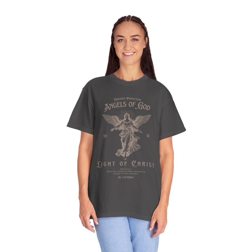 Angel Graphic T-Shirt — "Angels of God / Light of Christ" Religious Tee