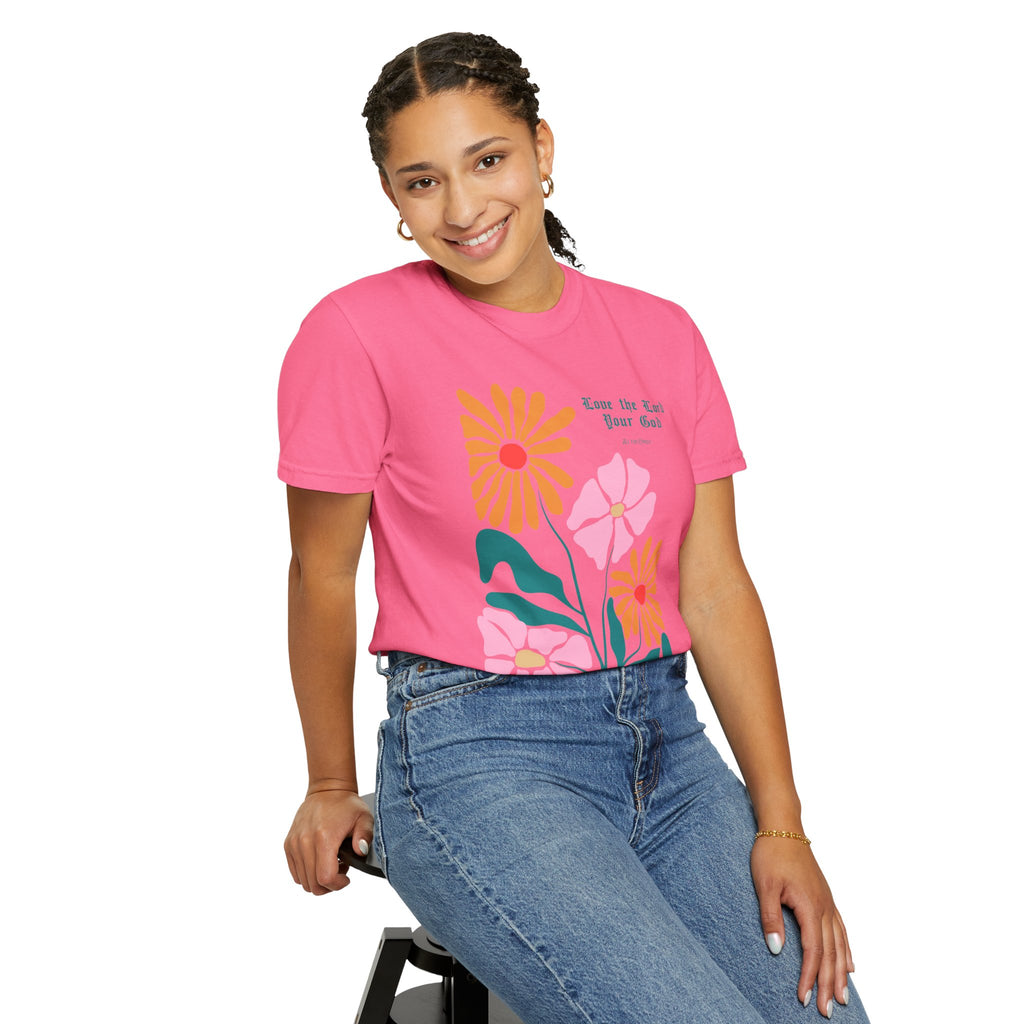 Floral 'Love the Earth Your God' T‑Shirt