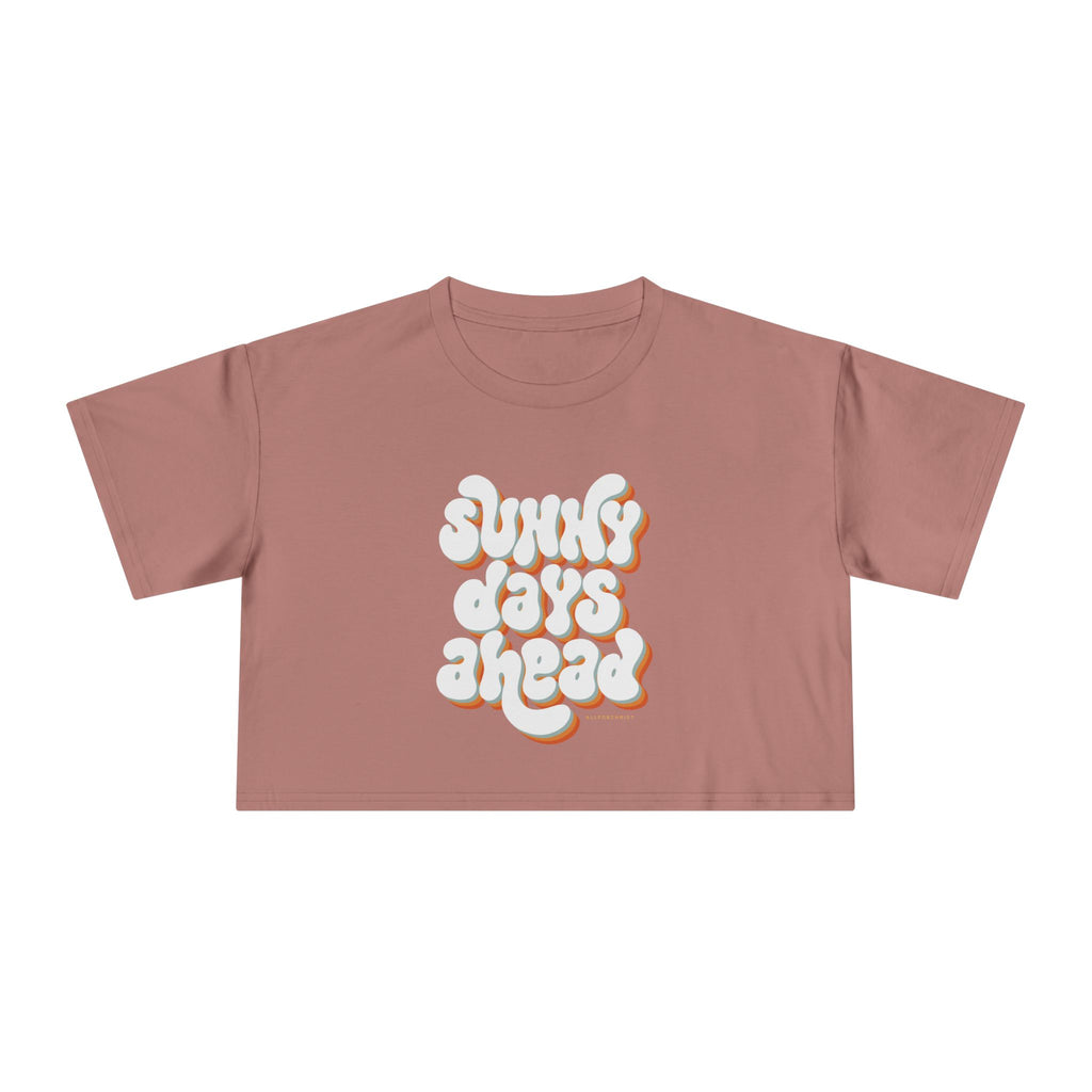 Sunny Days Ahead Crop Tee – Retro Puffy Lettering Summer Women's Top