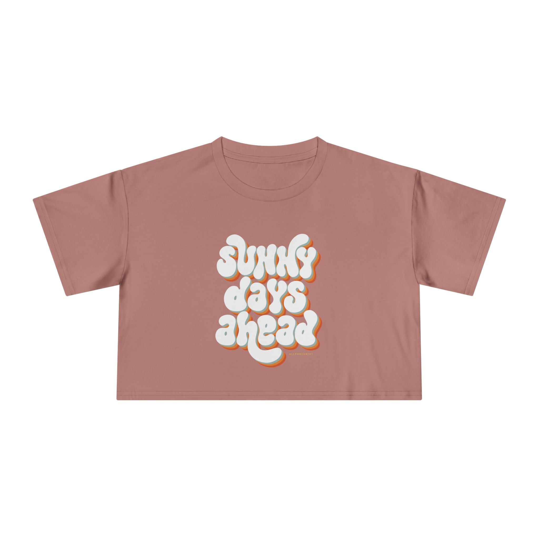 Sunny Days Ahead Crop Tee – Retro Puffy Lettering Summer Women's Top