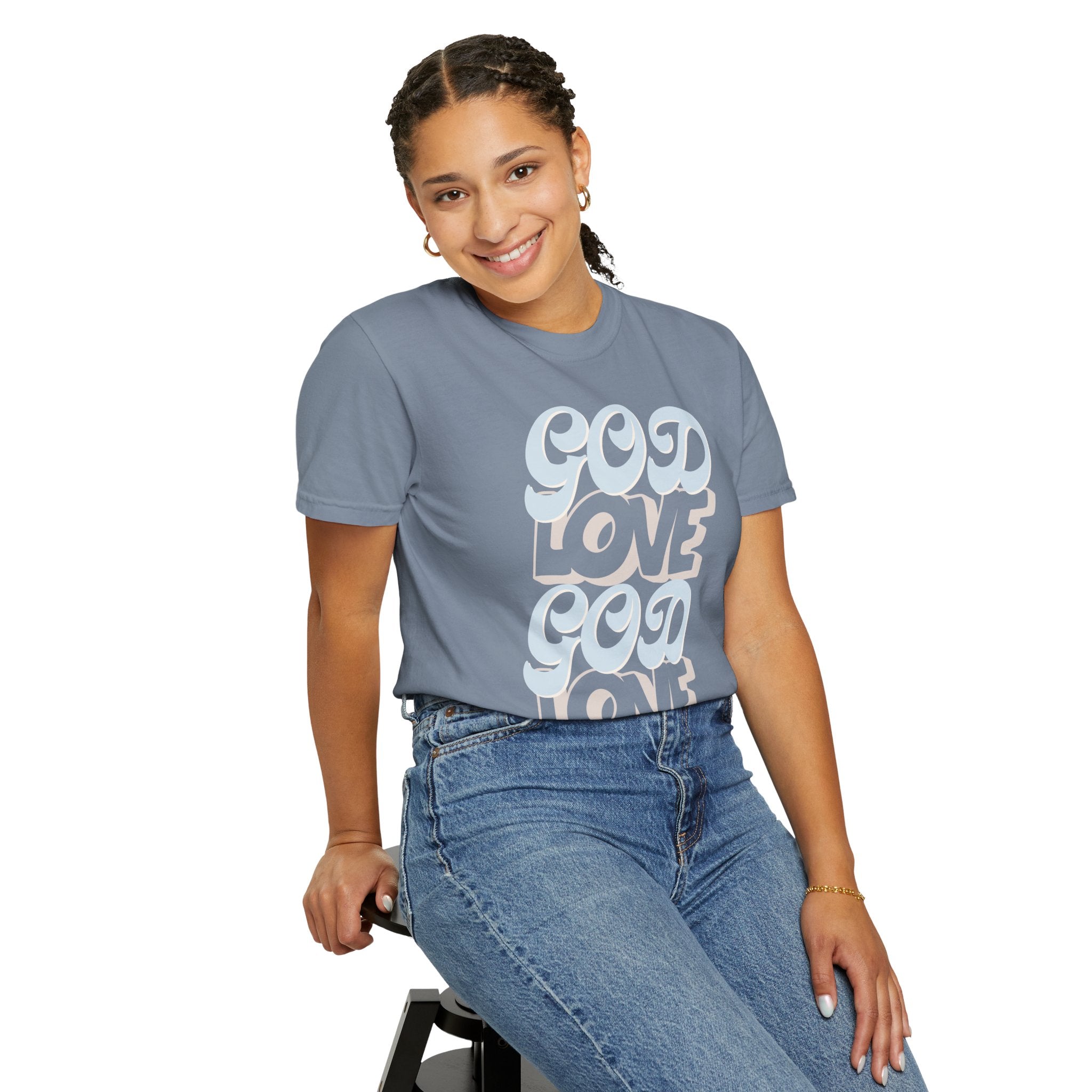 God Love Graphic T-Shirt — Retro Pastel Faith Tee