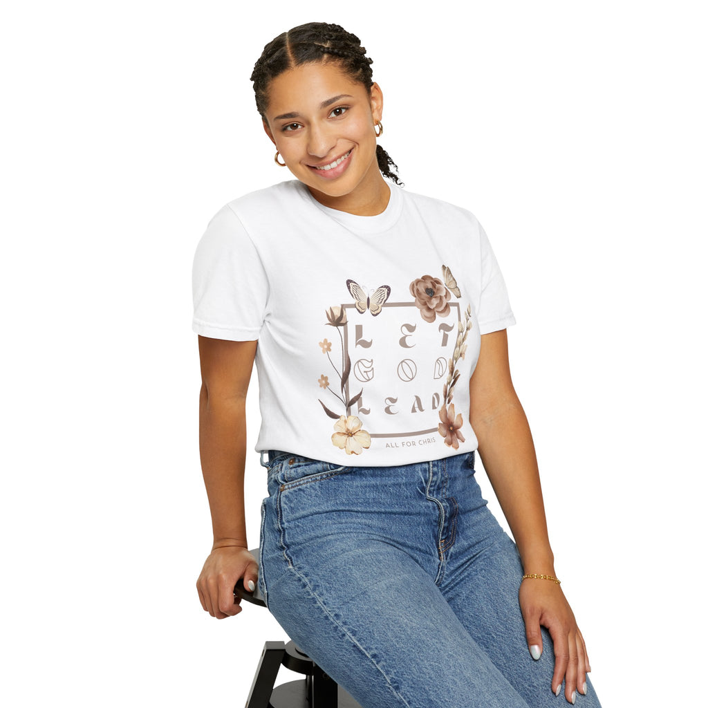 Retro Floral "Let God Lead" T-Shirt
