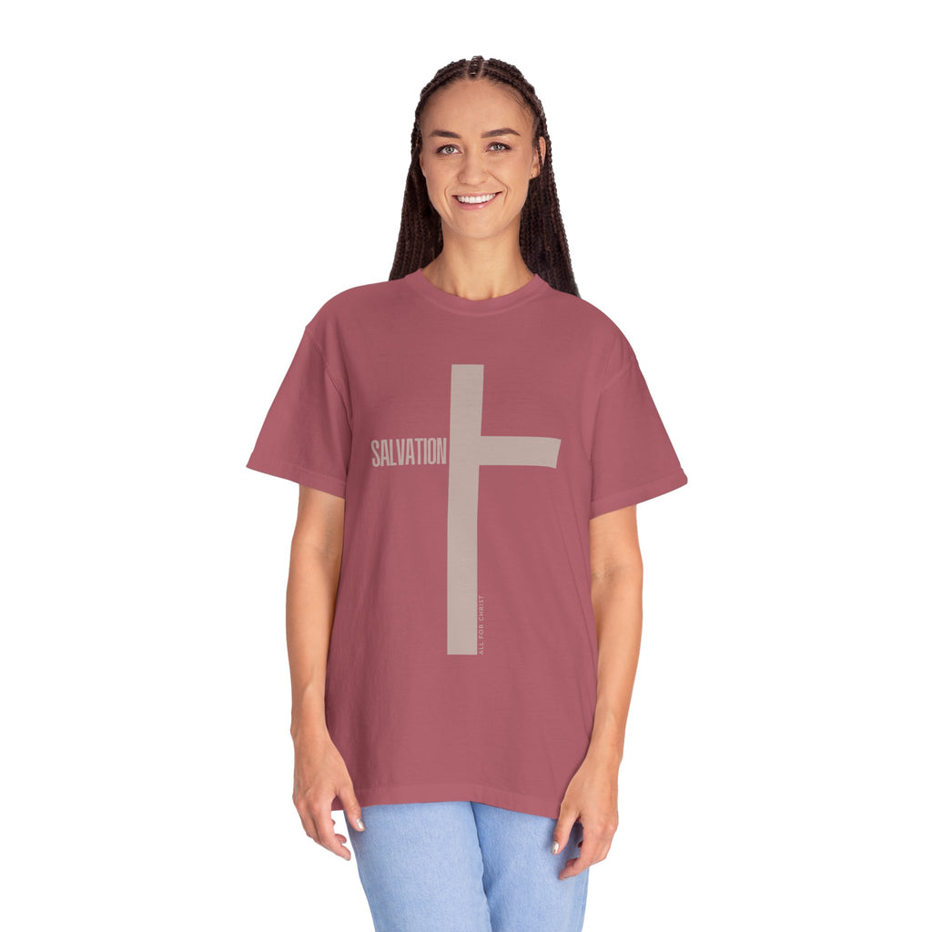 Salvation Cross T-Shirt — Minimal Christian Faith Tee