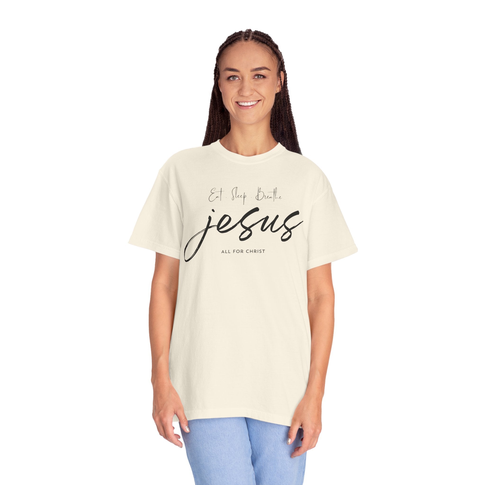 Jesus Script Tee - 'All for Christ' Faith Graphic T-Shirt