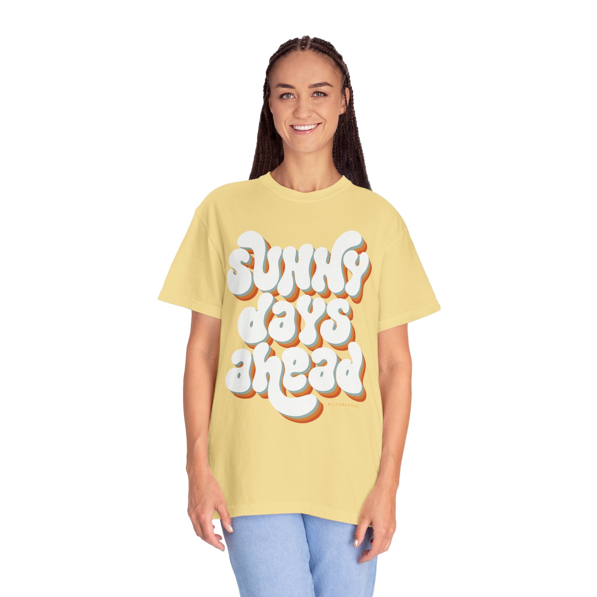 Sunny Days Ahead T-Shirt — Retro Bubble Letter Summer Tee