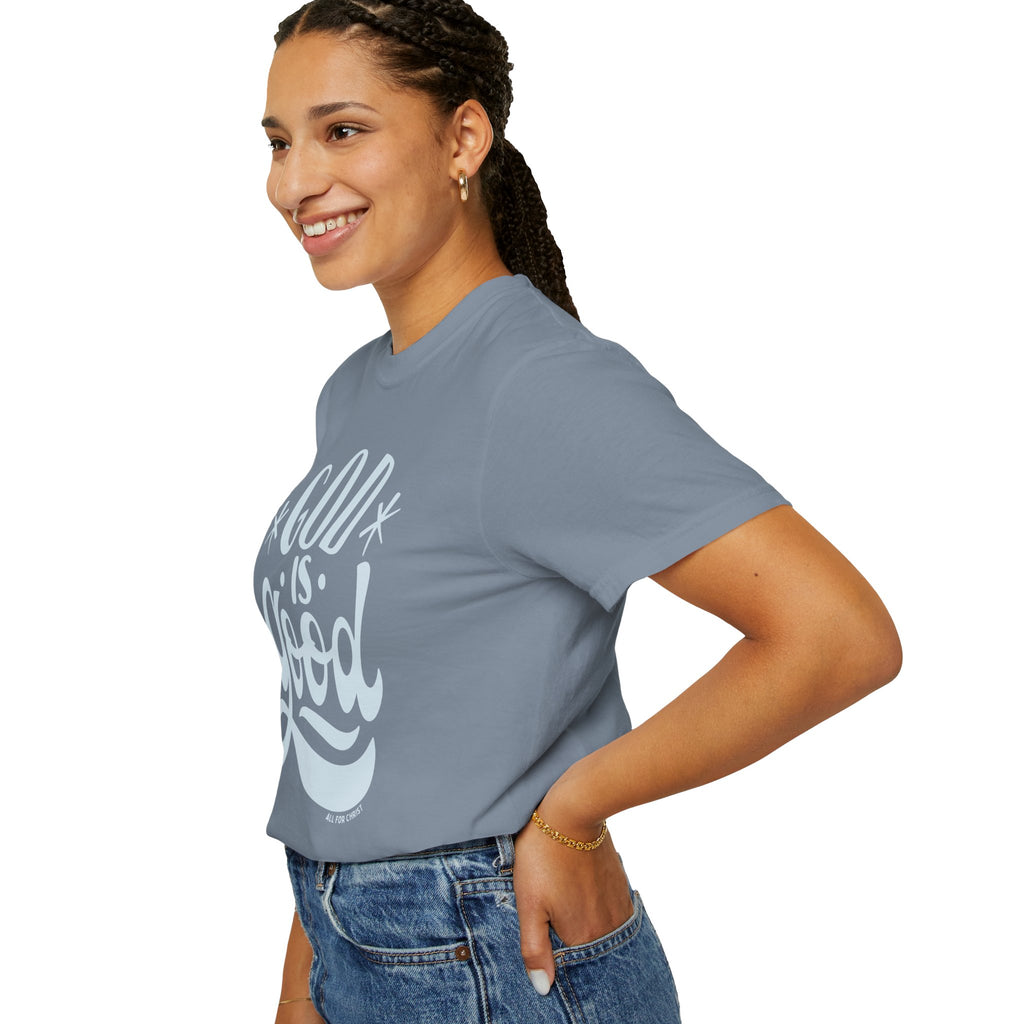 God Is Good T-Shirt — Vintage Script Faith Tee