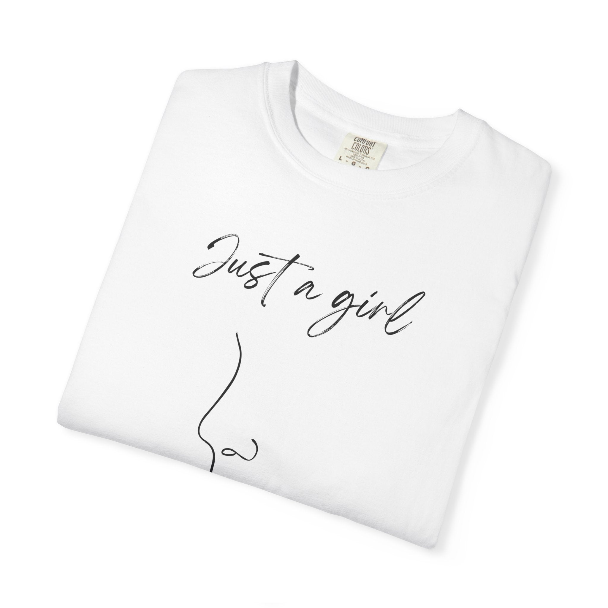 Christian Graphic T-Shirt — “Just a girl who loves Jesus” Minimal Line Art