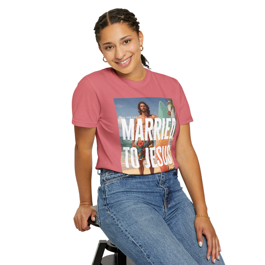 Married to Jesus Graphic T‑Shirt — Faith-Based Surf Beach Vibe