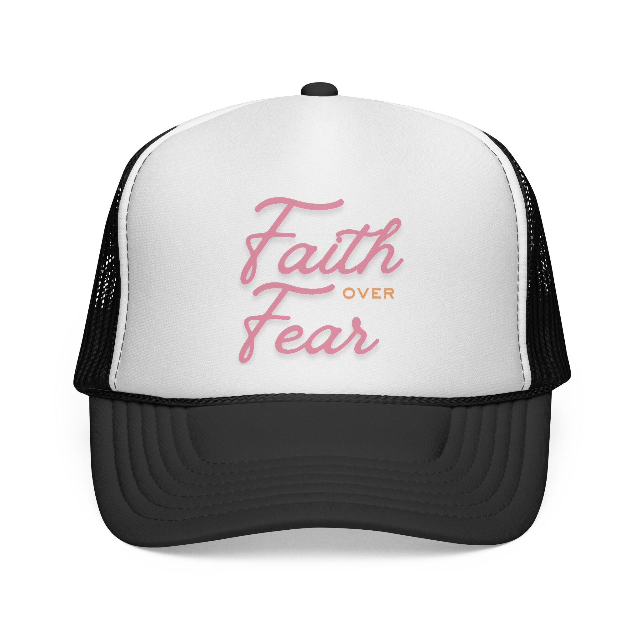 Faith Over Fear Trucker Hat — Inspirational Christian Mesh Cap