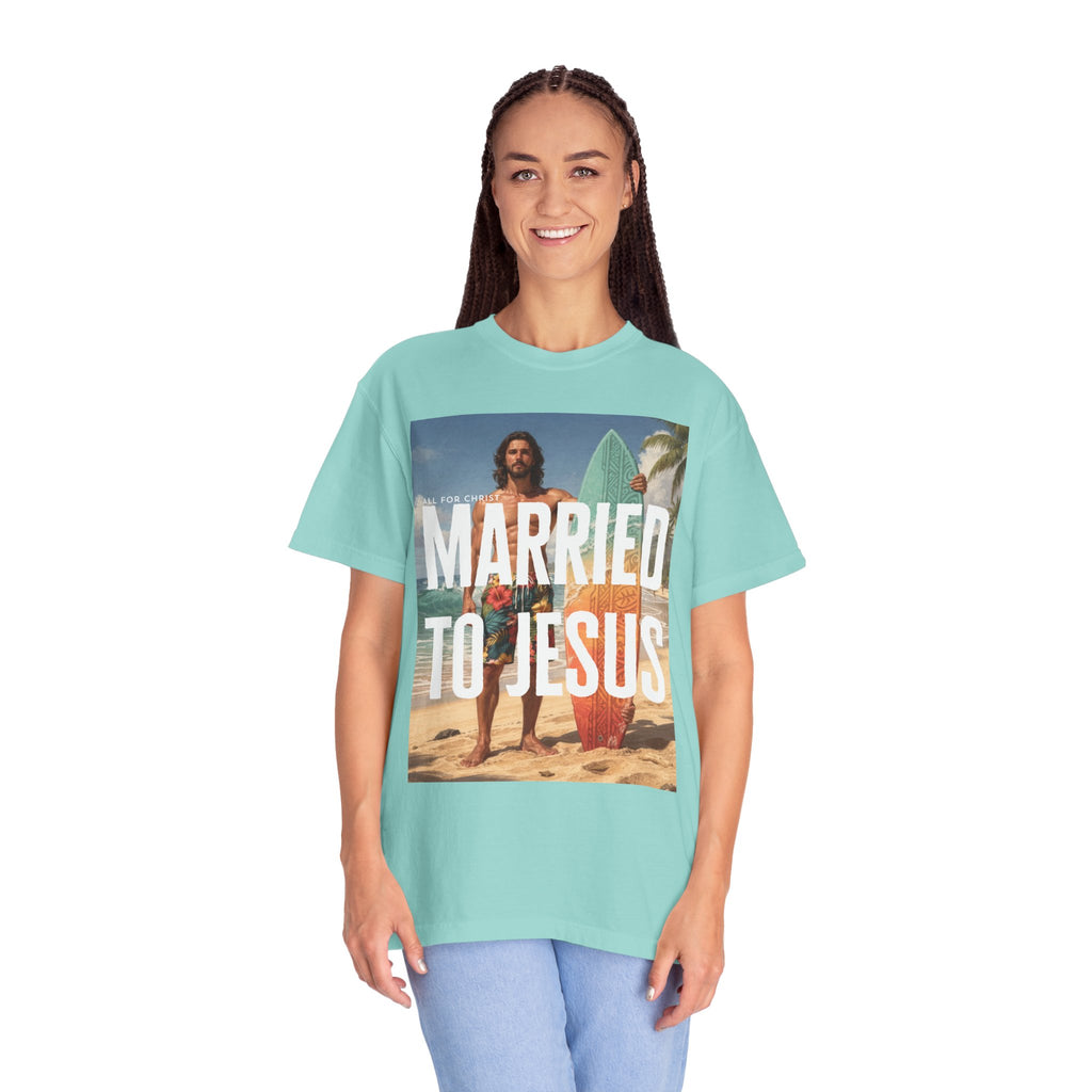 Married to Jesus Graphic T‑Shirt — Faith-Based Surf Beach Vibe
