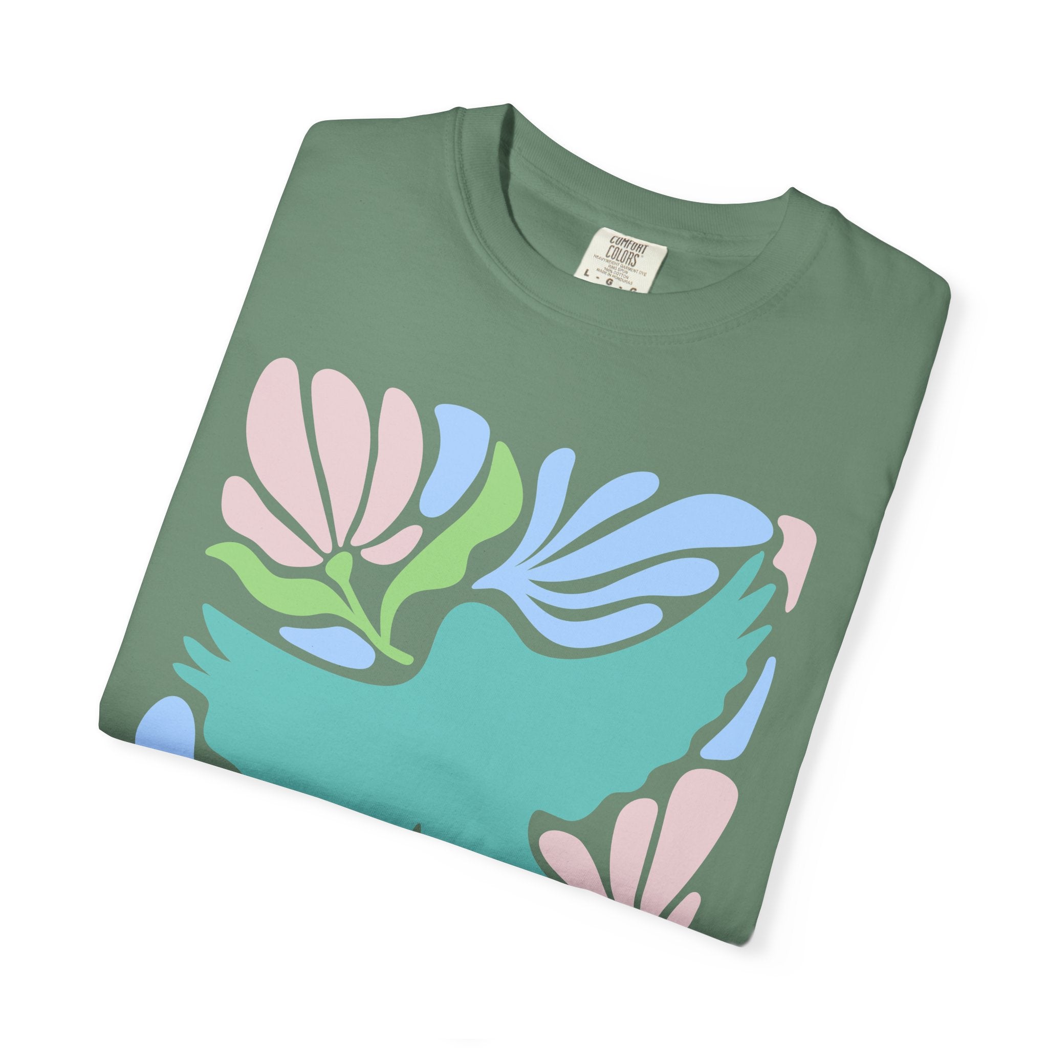 Faith Dove T‑Shirt — Pastel Floral Inspirational Tee