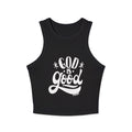 God Is Good Racer Crop Tank Top — Faith-Based Christian Graphic Top